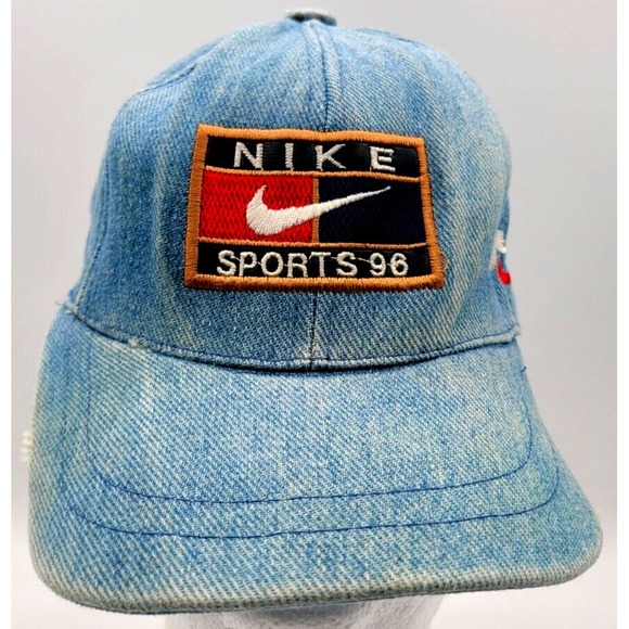 VINTAGE NIKE SPORTS '96‎ CAP HAT STRAPBACK JUST DO IT DENIM SMALL